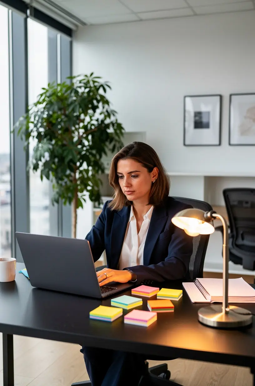 Person relaxing with a planner for evening routine